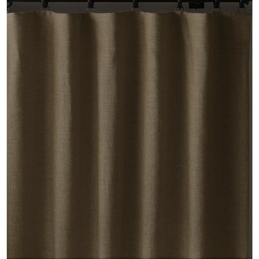 Restoration Hardware Belgian Textured Linen Drapery Pole Top CHOCOLATE 100x108